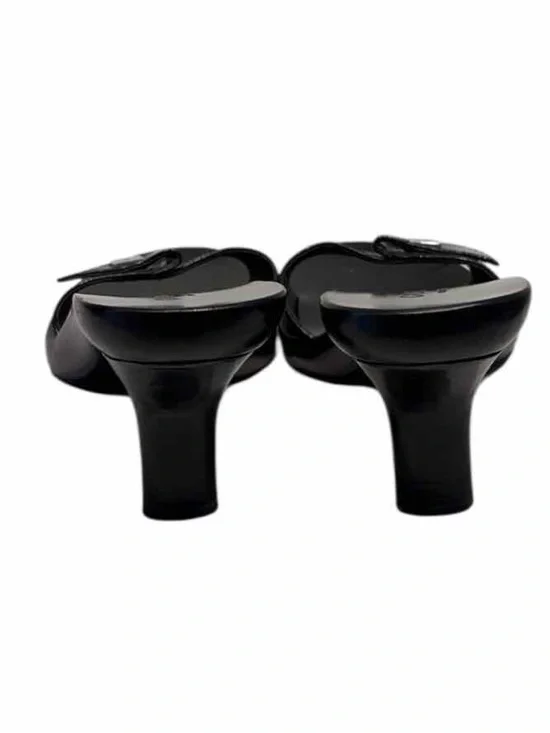 Gucci Black Patent Leather Open-Toe Kitten Heel Mule - Picture 9 of 10